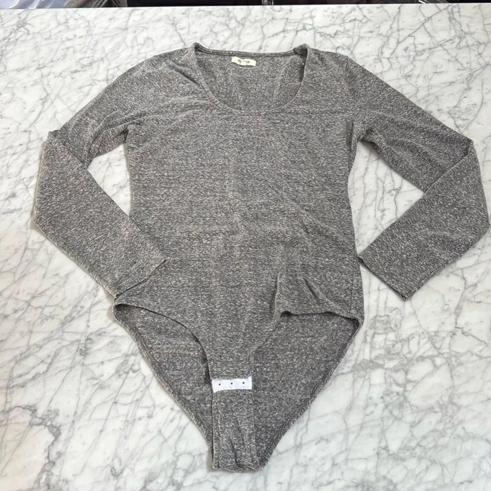 Madewell Heather Gray Song Scoop Jersey Bodysuit XL